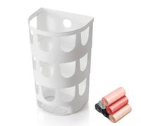 HERCHR Handy Laundry Grocery Bag Storage Holder 4.84×3.93×7.87inc Grocery Bag Dispenser Wall Mount Plastic Trashbag Holder Organizer Bin Liner Storage Shoe Cover Box for Home Kitchen Bathroom