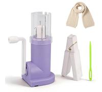 HERCHR Knitting Mill Dual Guide Cord Knitting Machine Hand Crank DIY Household Hand Spool Knitter Portable Rope Braiding Tool for Yarn Scarf Bracelet Craft Weave Tool