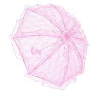 HERCHR Lace Parasol Umbrella - Mini Folding Bride Umbrella Lace Floral Parasol Umbrella Wedding Accessories great for bridesmaids and flower girls - Photo Prop Blue(Pink)