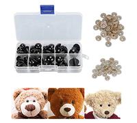 HERCHR Large Safety Eyes with Washers, Plastic Safety Eyes 12 to 20mm Plastic Craft Doll Eyes Black Craft Eyes Crochet Eyes Animal Eyes for Soft Toy Making DIY Crafts,