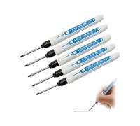 HERCHR Long Head Deep Hole Marker Pens 5Pcs 30mm 1.2in Permanent Construction Carpenter Ink Marker Pens Deep Hole Reaching for Woodworking Carpenter Drilling (black)