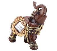 HERCHR Lucky Wealth Elephant Statue Sculpture 3.9×1.8×3.9in Elephant Decoration Resin Figurine Elephantstatue Wood Grain Sculpture for Wealth Lucky Figurine Home Decor