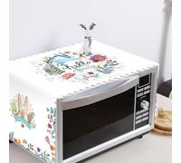 HERCHR Microwave Oven Cover, Dustproof Cotton Machine Protector Anti-Dust Linen Fabric Microwave Dustproof Cloth Cover Decorative Kitchen Appliance Cover(Rabbit)