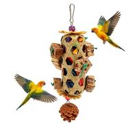 HERCHR Parrots Foraging Chew Toy, Corn Husk Pinecone Bird Biting Basket, Bite Resistance Hanging Forage Feeder Toy for Small & Medium Parrots, Bird Cage Accessories