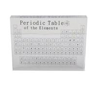 HERCHR Periodic Table with Real Elements Inside, Inside Clear Acrylic Ergonomic Real Element Periodic Table 3D Educational Chemistry Display Transparent Stand for Classroom Teacher Office