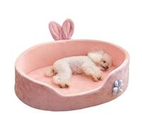 HERCHR Pet Sofa Bed, Pink Dog Cat Couch Bed Washable Princess Cat Dog Bed Cute Dog Beds for Small Dogs, Comfy Sleeping Pad Warm Cat Bed for Four Seasons (M)