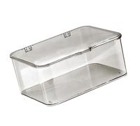 HERCHR Plastic Storage 8.9×6.5×3.9in Rectangular Plastic Containers with Lid Desk Storage Box Clear Phone Case Organizer for Desk Business Cards Other Small Items