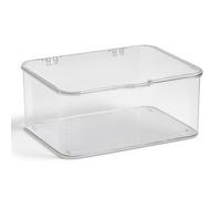 HERCHR Plastic Storage Clear 8.9×6.5×3.9in Rectangular Plastic Containers with Lid Desk Storage Box Clear Large Capacity Phone Case Organizer for Desk Business Cards Other Small Items