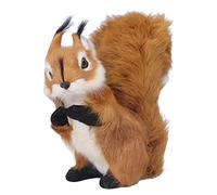 HERCHR Plush Squirrel, 16cm/6.3in Large Cute Lifelike Simulation Squirrel Animal Doll Plush Craft Garden Ornament for Home Desk Decor Gift
