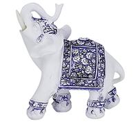 HERCHR Polyresin Elephant Statue, Feng Shui Wealth Elephant Statue Sculpture Lucky Collectible Figurine Gift Home Decor, 5.5x5.3x2.4inch