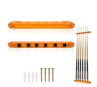 HERCHR Pool Cue Rack with Clips, Wooden Pool Cue Holder Wall Mounted Snooker Cue Rack Billiards Stick Holder for Pool Bars Clubs Billiard Players, Holds 6 Cues