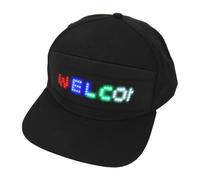 HERCHR Programmable LED Cap, LED Display Screen Smart Caps APPControl Editable USB Charging Colorful Glowing Baseball Hats for Outdoor Concert Carnival (White)