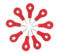 HERCHR Push Pins, Wood Push Pins Map Thumb Tacks for Cork Board World Map Wall Picture, DIY Craft Home School Office Use(40pcs Red Star)