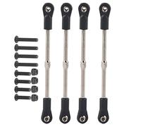 HERCHR RC Steering Link Rod, 4Pcs Adjustable 110-120mm/4.33-4.72in Steering Linkage Rod M4 Metal Arm Tie Ends Connector for 1/8 RC Racing Truck Car