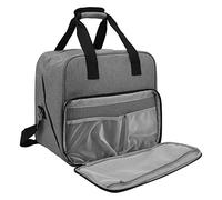 HERCHR Sewing Machine Bag,Portable Sewing Machine Tote Universal Carrying Bag Case 15×11.4×14.2in Large Capacity Multiple Pockets (Purple) (Grey)