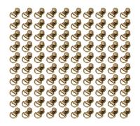 HERCHR Shoe Boot Lace Hooks, 100 Sets Shoelace Hook D-Ring Eyelet Buckle Brass Shoe Leather Bag DIY Rivet Tool for Repairing, 9x14mm/ 0.4x0.6in