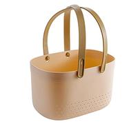 HERCHR Shower Caddy Hollowing Out Storage Organizer 9.8×6.7×5.7in Plastic Shower Caddy Basket with Handle,Ventilation Holes Portable Plastic Basket Tote Bin for Bathroom Office Crafts College Dorm
