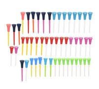 HERCHR Silicone Golfs Tee, Golf Step Down Tees, 50PCS 83mm Colourful Soft Silicone Durable Plastic Double Layer Environmental Protection Non-Toxic Golf Tee