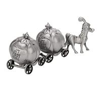 HERCHR Silver Tooth Holder, First Curl and Tooth Keepsake Box,Carriage Shape First Tooth Silver Plated Cinderella Carriage,Tooth Box,Tooth and Curl Keepsake for Boy or Girl