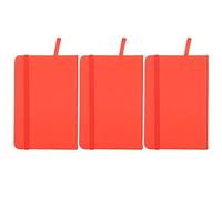 HERCHR Small Pocket Notebook, 3PCS A6 Hard Cover Lined Journal Notebooks Small Note Book Pocket Notepad with Leather Cover and Page Marker Ribbons for School Work Travel Memos (red)