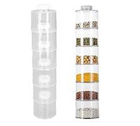 HERCHR Spice Bottle,6Pcs Stackable Spice Storage Containers,Spice Pot Spice Tower Spice Color Transparent Pot Seasoning Bottle for Kitchen Outdoor BBQ
