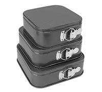 HERCHR Springform Cake Pan Square,Set of 3 Removable Bottom Leakproof Cheesecake Pan Non Stick Cake Baking Pans for Pizza Bread(24/26/28cm)