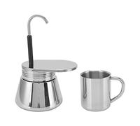 HERCHR Stovetop Espresso Maker Mini Express Induction Coffee Maker with 220ML Cup Stainless Steel Single Spout Stovetop Moka Pot Italian Type Espresso Cup Coffee Pot for Outdoor Camping
