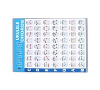 HERCHR Ukulele Chords Cheatsheet Ukulele Chord Chart Poster Portable for Beginner Educational Reference Guide Beginners Players (Small 8/3.14in)