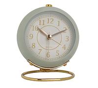 HERCHR Vintage Bedside Silent Alarm Clock, Battery Powered Analogue Tabletop Clock 3.5x2.5x4.1in for Bedroom Decor