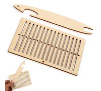 HERCHR Weaving Loom Kit, Wooden Weaving Frame Loom, 12 cm x 15 cm, Ages 6+, Non-Foldable