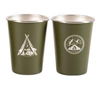 HERCHR Whiskey Glass Set of 4, Stainless Steel Insulated Cup Stackable Beer Mug Glasses Small Metal Cup Double Wall Vacuum Insulated Drinking Cups Drinking Glasses for Kids and Adults(Green)