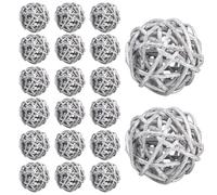 HERCHR Wicker Rattan Balls 20Pcs 3cm 1.18in Decorative Orbs Spheres Rattan Balls Vase Fillers Ornaments for DIY Craft Party Wedding Table Decoration