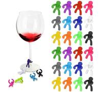 HERCHR Wine Glass Marker,24Pcs Wine Glass Charms Drink Markers Silicone Reusable Cup Labels Tags Glassidentifiers Signs Tag for Champagne Flutes Cocktails Martinis Home Family Dinner Party