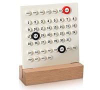 HERCHR Wood Perpetual Calendar,Perpetual Calendar Date DIY Ornament Wood Base Desktop DIY Ring Manual Ferrule Daily Schedule Date Desk Shop Office Home Decoration