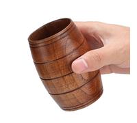 HERCHR Wooden Beer Mug, Natural Jujube Mini Whiskey Barrel Drinking Cup for Home Bar Camping