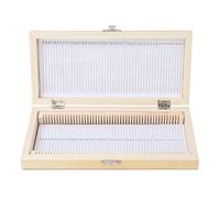 HERCHR Wooden Microscope Slide Storage Box with Metal Buckle, Hold 50 Pcs Prepared Glass Slides Organizer Case for Lab Biology Teaching Specimen Slides Collection Holder, 23 x 10.6 x 3.5cm