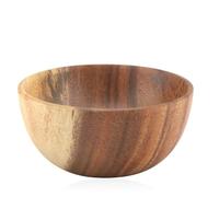 HERCHR Wooden Soup Bowls, Small Cereal Bowls Dessert Bowls Decorative Fruit Bowl Salad Bowl Natural Wood Snack Bowl Serving Bowls for Pasta, Salad, Curry, Ramen, 16x7cm