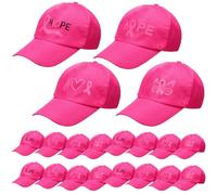 Hercicy 20 Pcs Breast Cancer Gifts for Women Breast Cancer Awareness Baseball Hats Caps Pink Ribbon Adjustable Hope Baseball Cap