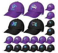 Hercicy 20 Pcs Suicide Prevention Awareness Baseball Hat Teal Purple Ribbon Trucker Hats Assortment Mesh Baseball Caps Mesh Cap Teal Ribbon Adjustable Cap Suicide Prevention Party for Women Men