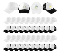 Hercicy 40 Pack Sublimation Blank Trucker Hat Bulk Baseball Cap Adjustable Mesh Unisex Polyester Hat Heat Transfer