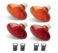 HERCOO Full Kit Fender Side Marker Clearance Lights wLED Bulbs for 1999-2010 Ford F350 F450 F550 (Amber Red)