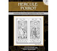 Hercule Poirot: Modern Blackwork Embroidery Pattern (Perfect Bound)