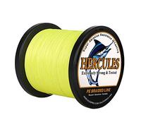 HERCULES Braided Fishing Line 1000m 1094yds 6lbs-100lbs Pe 4 Strands (Fluorescent Yellow 80lb/36.3kg 0.48mm)
