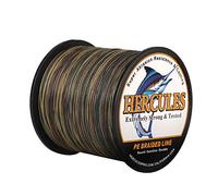 HERCULES Braided Fishing Line 1000m 1094yds 6lbs-100lbs Pe Superline 4 Strands (Camouflage 40lb/18.1kg 0.32mm)