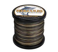 HERCULES Braided Fishing Line 12 Strands, 100-2000m 109-2196 Yards Braid Fish Line, 10lbs-420lbs Test PE Lines for Saltwater Freshwater - Camo Green, 50lbs, 1000m