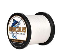 Hercules Braided Fishing Line 1500m 1640yds 10lbs-200lbs Pe Superline 8 Strands (White 30lb/13.6kg 0.28mm)