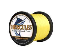 Hercules Braided Fishing Line 1500m 1640yds 10lbs-200lbs Pe Superline 8 Strands (Yellow 30lb/13.6kg 0.28mm)