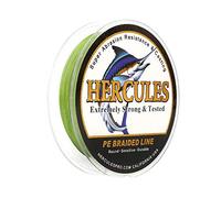 HERCULES Braided Fishing Line 300m 328yds 6lbs-100lbs Pe Superline 4 Strands (Army Green 50lb/22.7kg 0.37mm)
