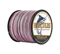 HERCULES Braided Fishing Line 4 Strands - 80LB, 109YDS, Pink Camo