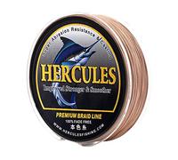 HERCULES Braided Fishing Line, Not Fade, 109 Yards PE Lines, 8 Strands Multifilament Fish Line, 10lb Test for Saltwater and Freshwater, Abrasion Resistant, Brown, 10lb, 100m